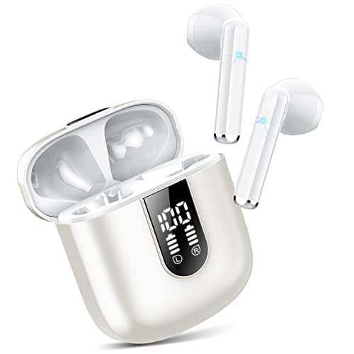 Écouteurs sans fil, écouteurs Bluetooth 5.3 stéréo HiFi, mini écouteurs Bluetooth intra-auriculaires, écouteurs sans fil avec 4 micros antibruit ENC, IP7...