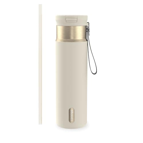 Contigo SnapSeal Bouteille d'eau de 24 oz avec sangle de transport et paille réutilisable | Acier inoxydable isolé sous vide pour boissons chaudes et froides | Couvercle anti-déversement | BPA....