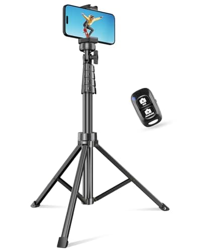 Sensyne 62" Phone Tripod & Selfie Stick, Extendable Cell Phone Tripod Stand with Wireless Remote and Phone Holder, Compatible with iPhone Android...