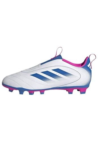 Adidas Goletto IX Laceless Firm Ground/Multi Ground Soccer Mixte Enfant, Blanc/Bright Royal/Team Shock Rose, 9