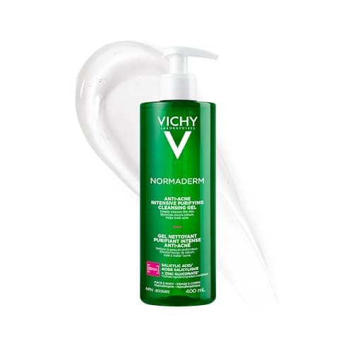 Vichy Anti-Acne Facial Cleanser, Normaderm Purifying Cleansing Gel for Acne-Prone Skin, with Salicylic Acid, Oil-free and Soap-Free,...