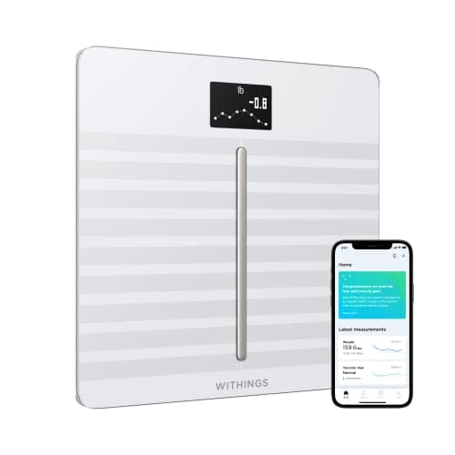 Withings Body Cardio – Premium Wi-Fi Body Composition Smart Scale, Tracks Heart Health, Vascular Age, BMI, Fat, Muscle & Bone Mass, Water %,...