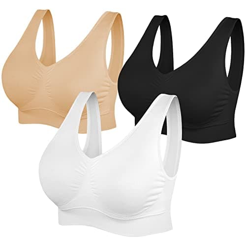 SIMIYA Soutiens-gorge de sport pour femme, sans couture, sans fil, confortable, extensible, avec coussinets amovibles pour l'entraînement, la course à pied
