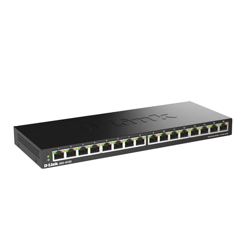 Switch Ethernet non géré Gigabit 16 ports D-Link, Plug and Play, fin, compact, robuste en métal avec ports blindés, ordinateur de bureau, sans ventilateur, alimentation...