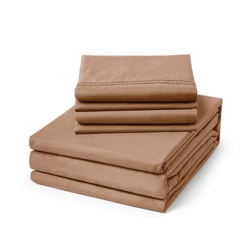 Draps ClevaHome Queen Size - Ensemble de draps de luxe doux et respirants 6 pièces - Drap de literie brodé résistant au rétrécissement et à la décoloration avec une profondeur de 14 pouces...