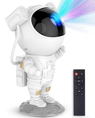 Veilleuse de projecteur d'étoiles d'astronaute - Projecteur Space Buddy, lampe de projection de plafond de nébuleuse étoilée galaxie avec minuterie et réglable à 360 °, enfants...