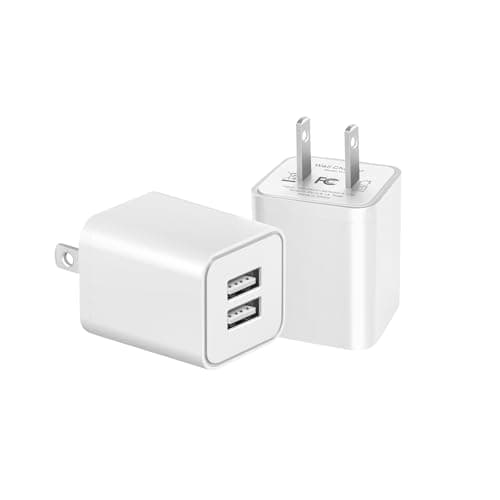 Bloc de chargeur USB, paquet de 2 prises murales USB double port, adaptateur secteur 2,1 A, bloc de charge pour téléphone 14 13 12 11 Pro Max SE XS XR X 8 7 6 Plus, Pad,...