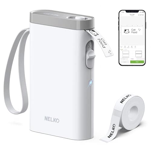 Nelko Label Maker Machine with Tape, P21 Portable Bluetooth Label Printer, Wireless Built-in Cutter Sticker Maker Mini Label Makers with Multiple...