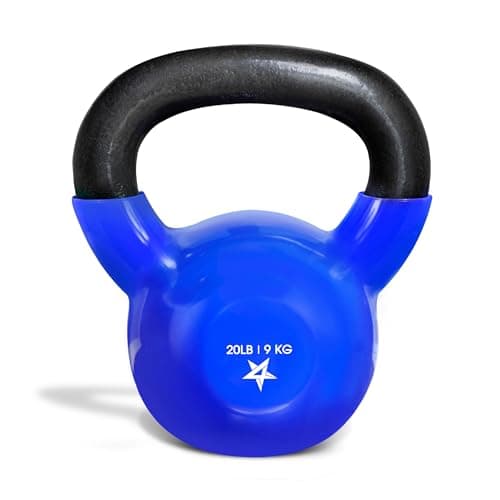 Yes4All Poids Kettlebell avec revêtement en vinyle – Idéal pour l'entraînement complet du corps et la musculation – Kettlebell en vinyle 9 kg