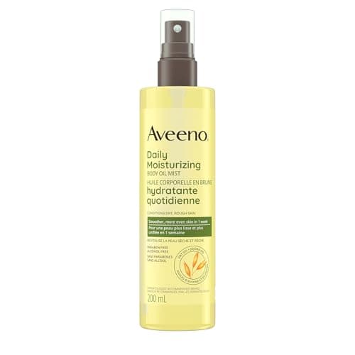Aveeno Brume d'huile hydratante quotidienne, huile de jojoba, huile d'avoine, brume corporelle, huile de massage, hydratant quotidien, sans parabène, 200 ml