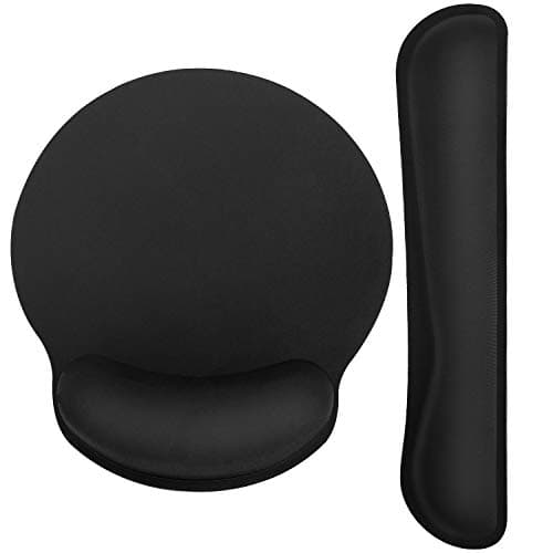 MoKo Keyboard Wrist Rest Pad and Mouse Pad Wrist Support, Ergonomic Raised Memory Foam, Non Slip PU Rubber Base [Pain Relief] for Office, Computer,...