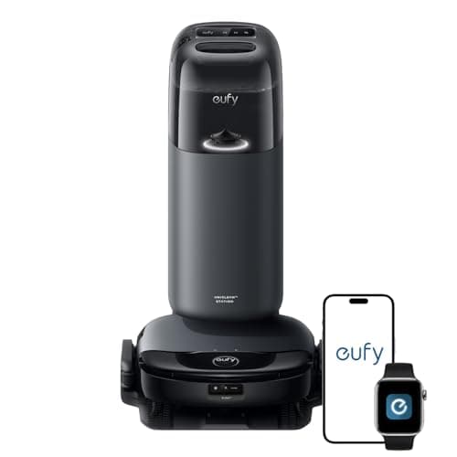 Demi-tarif • Prix le plus bas en 30 jours | eufy S1 avec station tout-en-un, robot aspirateur et vadrouille HydroJet, 8 000...