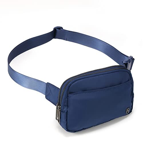 Pander Everywhere Belt Bag for Women, 5 Zipper Pockets RPET Polyester Crossbody Fanny Pack Purse (Blue Perennial, One Size)