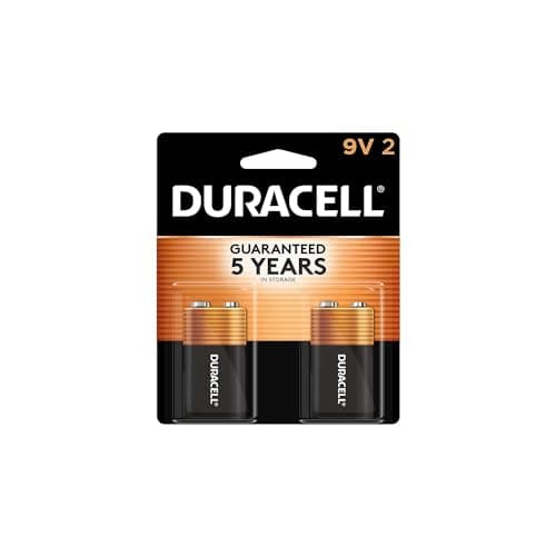 Duracell 9Vx2 Coppertop 9V Alkaline Batteries, 2 Count