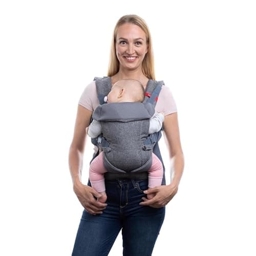 YOU+ME Porte-bébé 4-en-1 du nouveau-né au tout-petit - Porte-bébé toutes positions, sain pour les hanches, avec panneaux en maille 3D respirante et 2-en-1 à clipser...