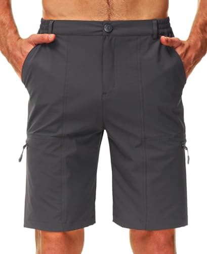 Libin Short de golf à séchage rapide pour homme 25,4 cm, équipement extensible léger pour randonnée, pêche, voyage, poches tactiques décontractées, gris, M