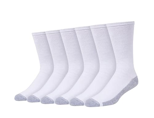 Hanes Lot de 6 chaussettes de sport Sport Cuts Crew pour homme, blanc, 6 12 US