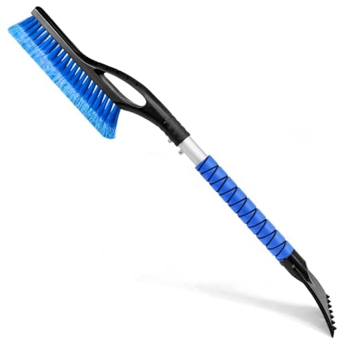 Auccutro Ice Scraper Snow Brush for Car Windshield, 68CM Aluminum Snow Removal Tool with Foam Grip for SUV Vehicle Cars Trucks Window