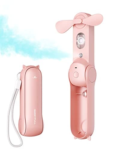 SWEETFULL Misting Fan Portable, Handheld Personal Mister Fans, Small Fan Rechargeable, Mini Spray Water Mist,Kids Women Portable Fans For Travel,...