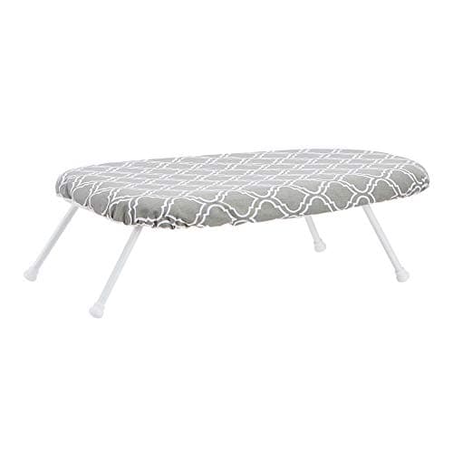 Amazon Basics Compact Tabletop Ironing Board with Folding Legs, Trellis Removable Cover, Chevron, 60cm L x 18cm W x 36cm H