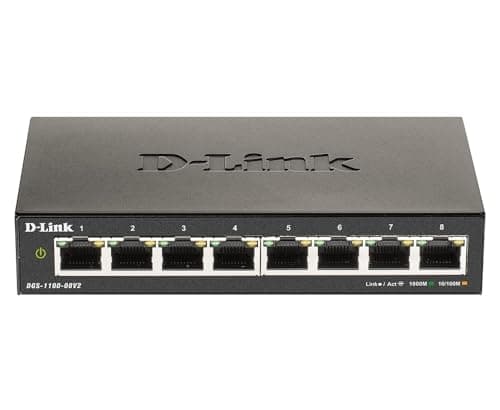 Switch Ethernet géré intelligent Gigabit 8 ports D-Link, L2, VLAN, QoS, surveillance IGMP, LAG, métal robuste avec ports blindés, ordinateur de bureau, sans ventilateur, suit...
