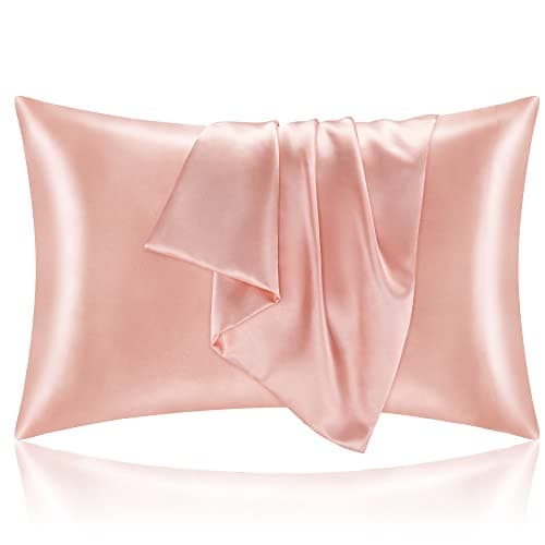 BEDELITE Taie d'oreiller en satin pour cheveux et peau, super douce et rafraîchissante similaire aux taies d'oreiller en soie, lot de 2 avec fermeture enveloppe, cadeau pour femme...