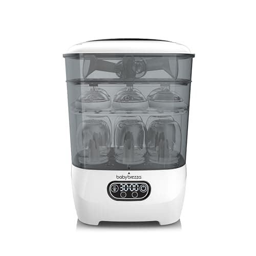 Stérilisateur et sèche-biberons Baby Brezza Advanced – 33 % plus rapide - Désinfectant à vapeur de la plus grande capacité - Machine de stérilisation universelle pour toutes les bouteilles...