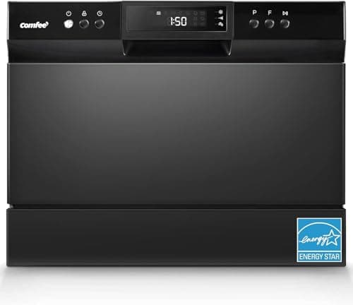 Lave-vaisselle de comptoir COMFEE', Lave-vaisselle portable Energy Star, 6 couverts, Mini-lave-vaisselle avec 8 programmes de lavage, Vitesse, Baby-Care, ECO&...