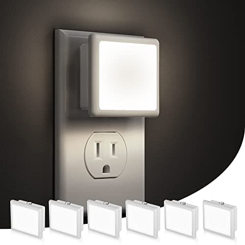 L LOHAS LED Night Lights Plug into Wall, [6-Pack] Plug in Night Light, Dusk-to-Dawn Sensor, 5000K Daylight 0.3W Bright Nightlight Auto-On/Off for...