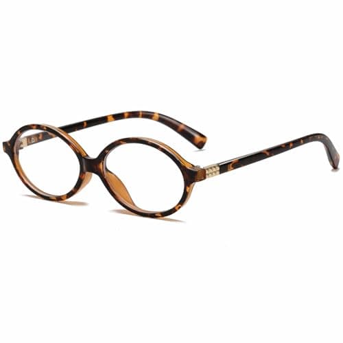 Breaksun Mode Lunettes Ovales pour Femmes Hommes Rétro Rond Tortue Monture Bleu Lumière Lunettes Nerd Lunettes, A1 Tortue, MM