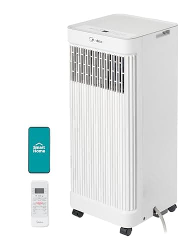 Midea 8,500 BTU ASHRAE (5,000 BTU SACC) Portable Air Conditioner, Smart Control, Cools up to 150 Sq. Ft., with Dehumidifier & Fan mode, Easy-...
