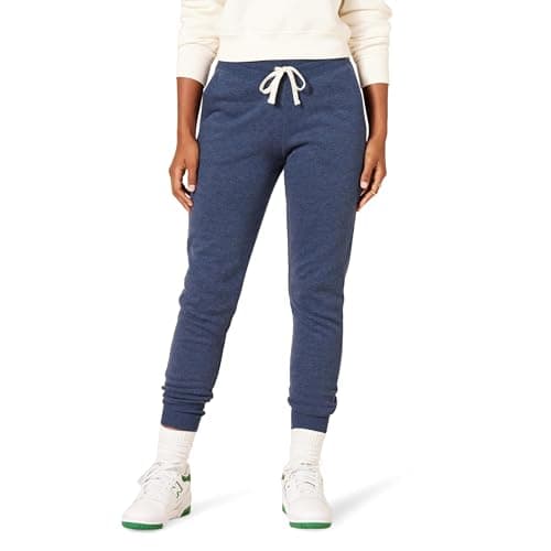 Amazon Essentials Pantalon de survêtement en polaire coupe décontractée pour femme, bleu marine chiné, taille M