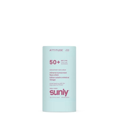 ATTITUDE Baby Mineral Sunscreen Face Stick SPF 50, Broad Spectrum Zinc Oxide, EWG Verified, Non-Nano, Gentle Lightweight Non-Greasy, Vegan,...