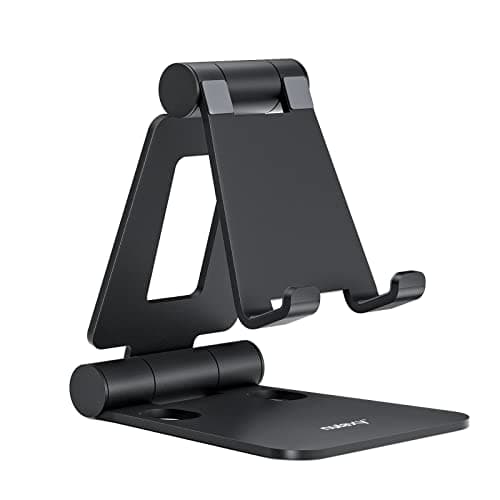 Nulaxy double support de téléphone pliable pour bureau, accessoires de support de téléphone portable de bureau entièrement réglables pour bureau Kindle C...
