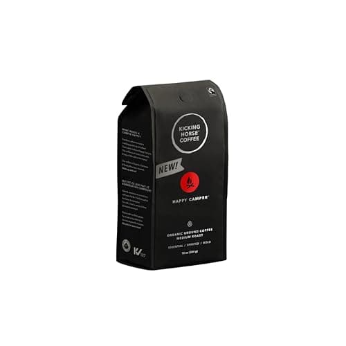 Café Kicking Horse – Mélange Happy Camper, café moulu 100 % Arabica | Torréfaction moyenne | Tout biologique et équitable | 284g