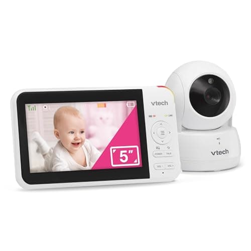 VTech VM924 Pan & Tilt Video Baby Monitor, 5" LCD Screen, Up to 17 Hrs Video Battery Life, Plug & Play, 1.33x Zoom, Night Vision, Up to 1000ft...