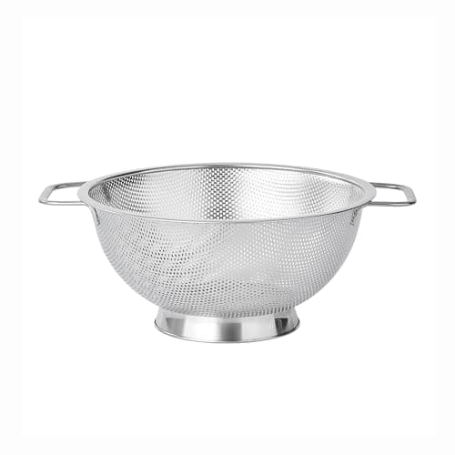 Fox Run Grande passoire en acier inoxydable, passoire à pâtes de 3 litres avec poignées, 8,9" x 11,1" x 4"