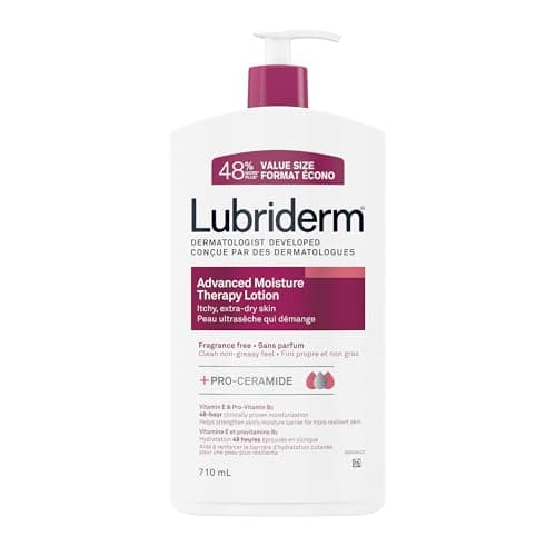 Lubriderm Advanced Moisture Therapy Moisturizing Cream - Vitamin E, Vitamin B5, Fragrance Free Body Lotion, 710 mL