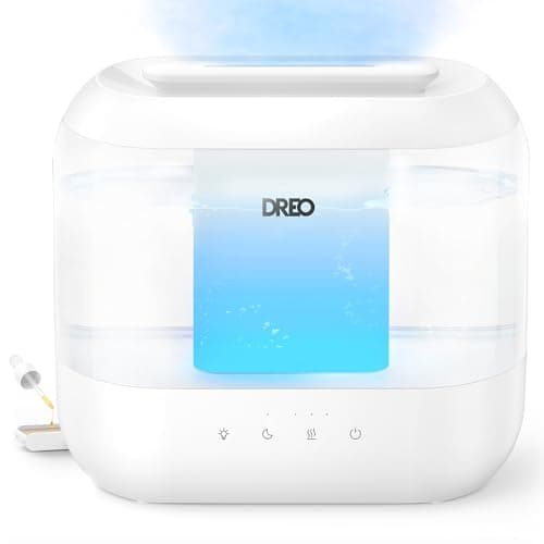 Humidificateurs DREO pour chambre à coucher, humidificateur à brume fraîche surdimensionné de 4 L à remplissage supérieur, autonomie de 36 heures, système d'air ultrasonique silencieux de 28 dB...