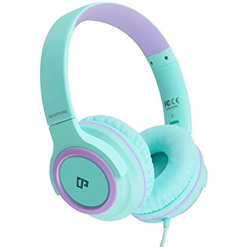 Kids Headphones with MIC INFURTURE CH1,Wired Kids Headphones for School with Volume Limited for Boys Girls, Adjustable Headband, Foldable, Child...