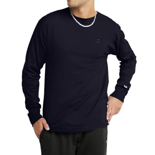 Champion Men's Classic Long Sleeve Tee Shirt, Black, L