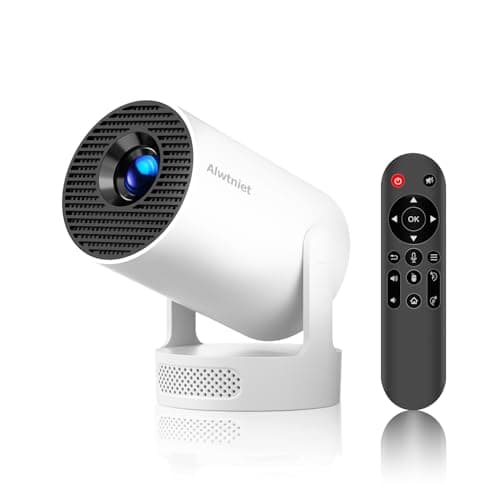 Mini Projector with WiFi6 and Bluetooth5.4, Android 14 Portable Smart Projector 4K Support, 5w Soundbase Speaker, 200ANSI & Auto Keystone, 180°...