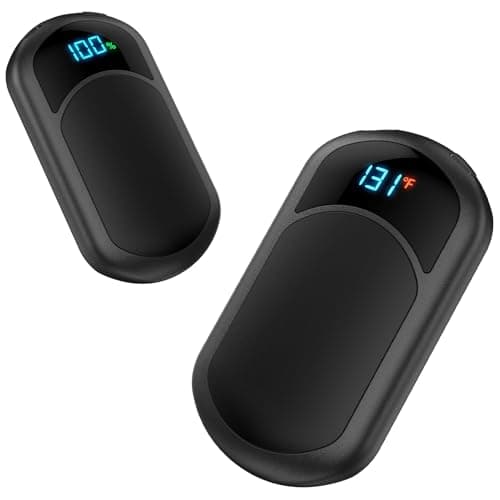 Paquet de 2 chauffe-mains, 2 chauffe-mains rechargeables de 3 200 mAh, 3 réglages de chaleur, jusqu'à 13 heures, portable ultra fin pour les gants de poche, les sports de plein air,...