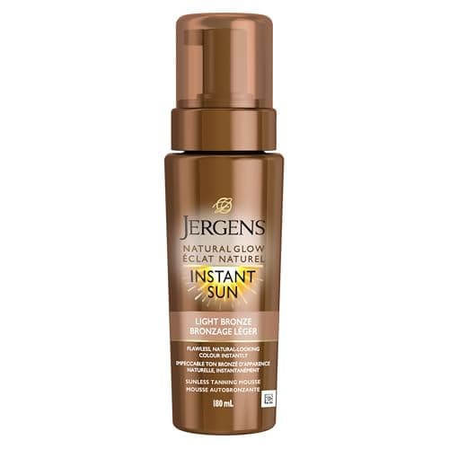 Jergens Natural Glow Mousse bronzante sans soleil instantanée, bronze clair, 180 ml