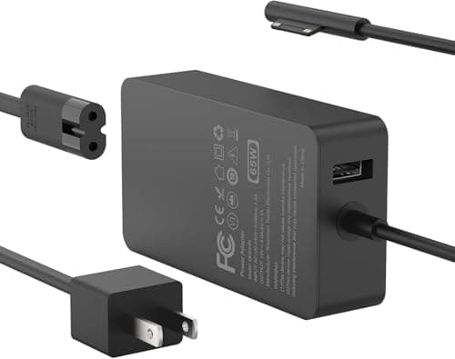 IFEART 65W Laptop Charger Compatible with Surface Pro 11/10/ 9/8/ 7+/ 7/6/ 5/4/ 3/ X, Power Adapter for Surface Laptop 7/6/5/4/3/2/1, Book 3/2/1,...