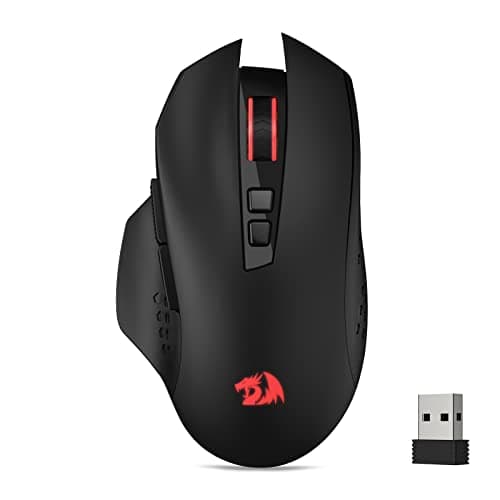 Redragon M656 Gainer Wireless Gaming Mouse, 4000 DPI 2.4Ghz Wireless Mouse w/ 5 DPI Levels, 7 Macro Buttons, Red LED Backlit & Pro Software/Drive...