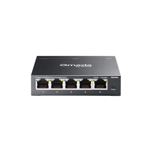 TP-Link Omada 5-Port Gigabit Easy Managed Switch (ES205G), 10Gbps Switching Capacity, Free Cloud SDN Managed, Durable Metal, Desktop/Wall Mount,...