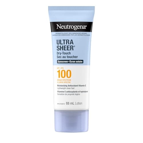 Lotion de protection solaire Neutrogena Ultra Sheer Dry-Touch, protection SPF 100 à large spectre SPF 100 UVA/UVB, crème solaire légère et non grasse,...