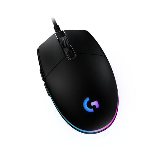 Logitech G203 Wired Gaming Mouse, 8,000 DPI, Rainbow Optical Effect LIGHTSYNC RGB, 6 Programmable Buttons, On-Board Memory, Screen Mapping, PC/Mac...