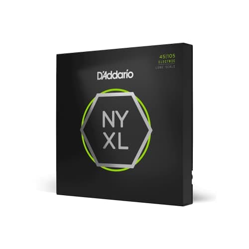 D'Addario NYXL45105 Cordes de guitare basse enroulées en nickel, dessus léger/bas moyen, 45-105, échelle longue